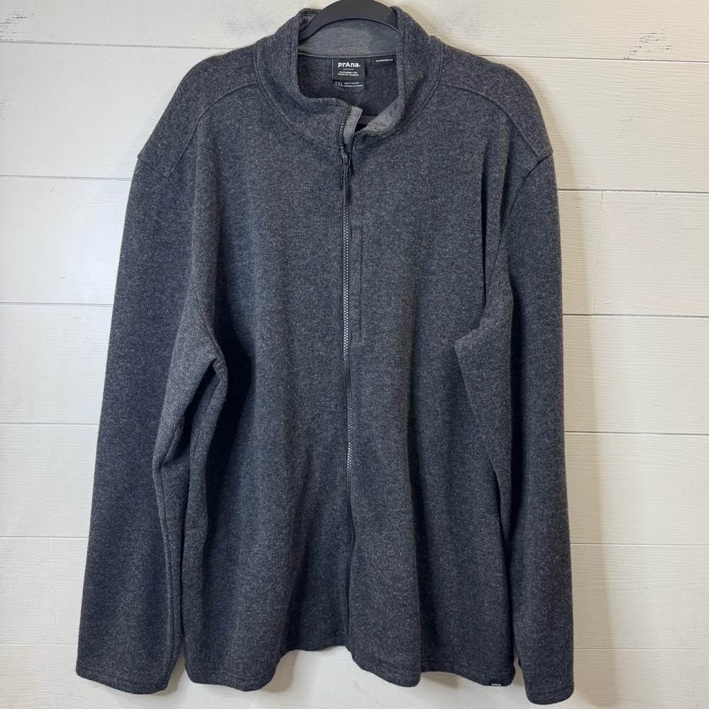 PrAna | Men's Charcoal Zip-Up Sweater Size XXL